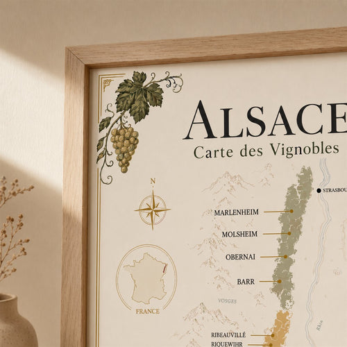 Alsace - Carte des Vignobles - Zoom détail